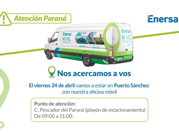 Enersa lleva su Oficina Móvil a Puerto Sánchez, en Paraná