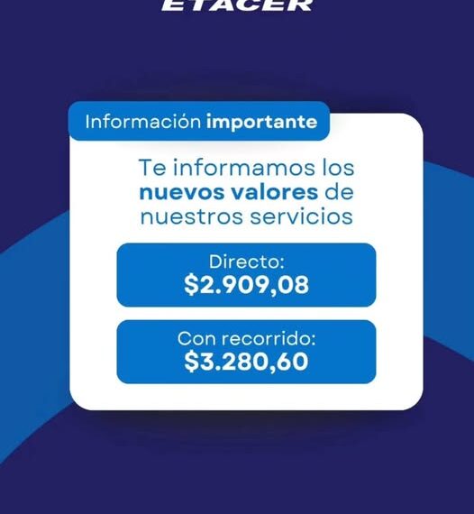 Etacer aumentó un 33,84% el precio del pasaje de colectivos entre Paraná – Santa Fe