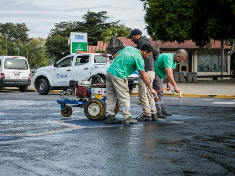 Avanza la obra de reordenamiento de la ciclovía en la Costanera