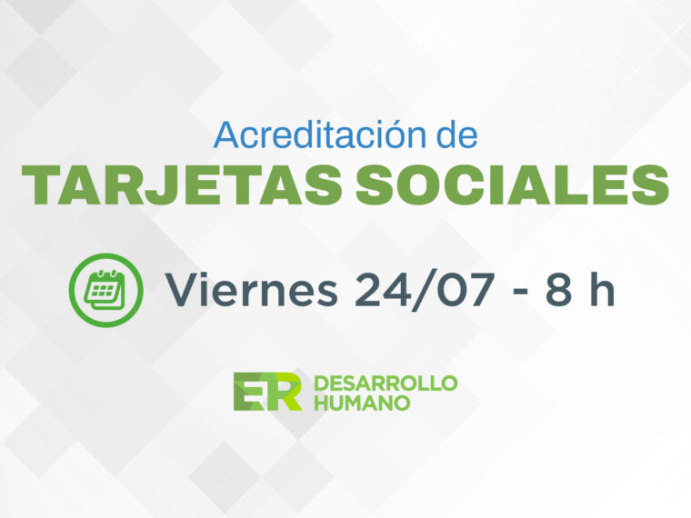 Se acreditan los fondos de las Tarjetas Sociales Se acreditan los fondos de las Tarjetas Sociales
