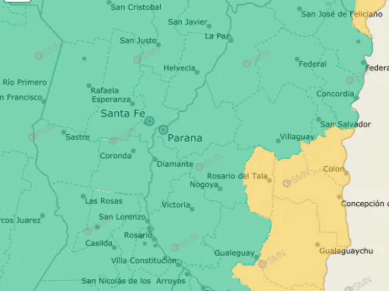 Persiste la alerta amarilla por frío extremo para una zona de Entre Ríos Persiste la alerta amarilla por frío extremo para una zona de Entre Ríos