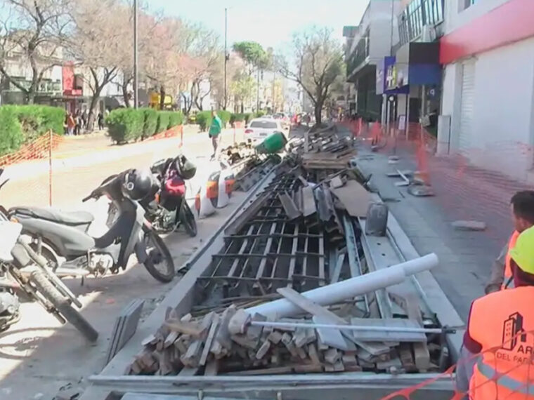 Avanza la renovación de veredas y arbolado en calle 25 de Mayo de Paraná