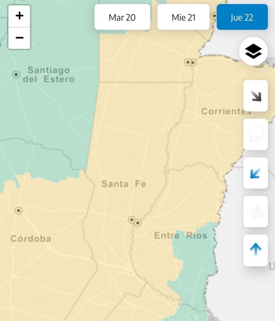 Alerta amarilla para el jueves por tormentas para gran parte del territorio entrerriano