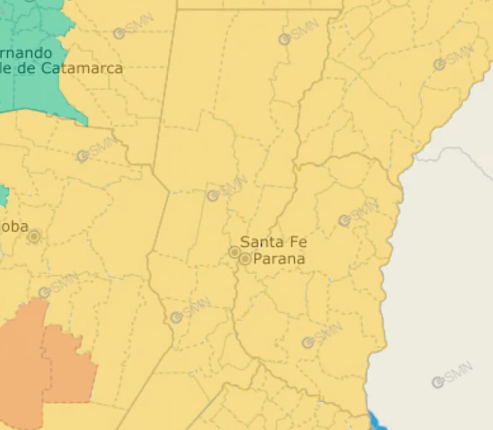 Emitieron alerta por tormentas en Entre Ríos y Santa Fe para este miércoles