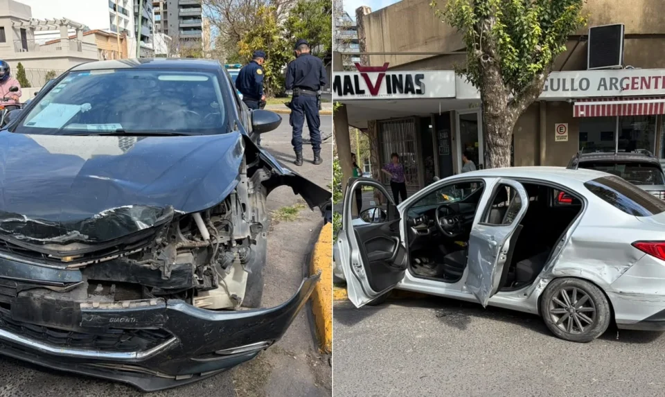 Fuerte choque entre dos autos en Paraná
